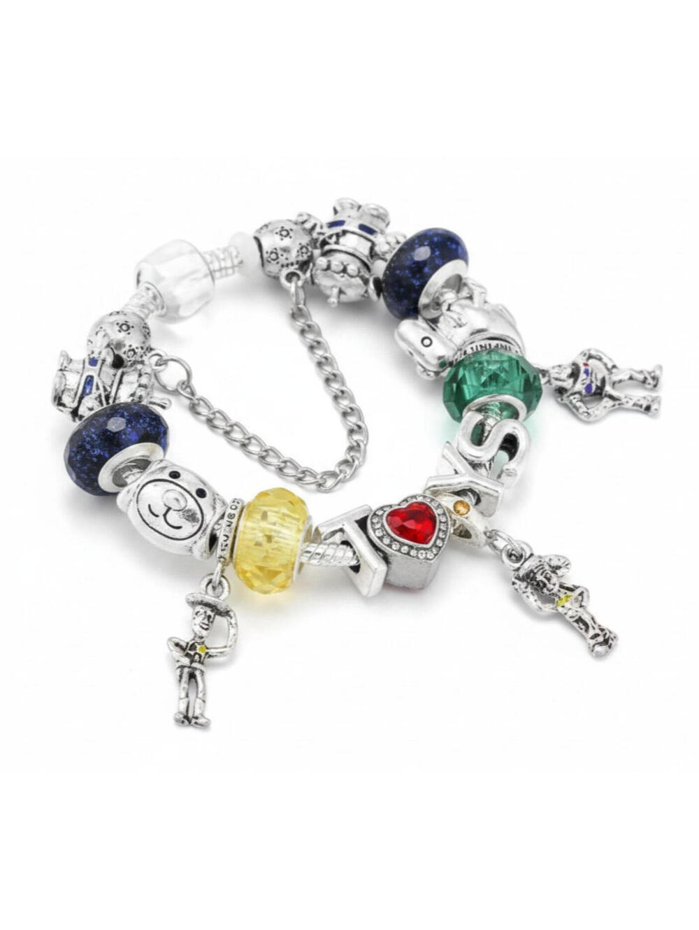 Disney Pixar Toy Story Charm Bracelet Woody Buzz Lightyear Jessie Jewelry Gift